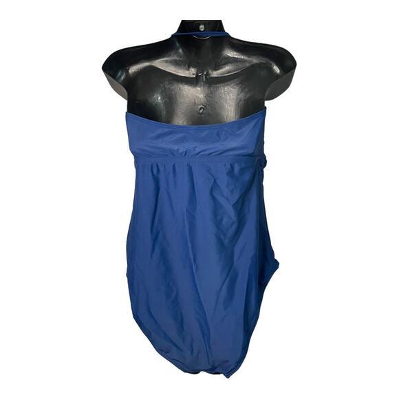 Catalina Womens Size Medium Twist Front One Piece Bathing Swimsuit Navy Blue - Picture 2 of 5